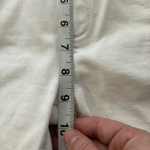 Anthropologie Pilcro The High Rise Flare Jeans Sz 24 White Lace Hem Casual - Picture 7 of 9